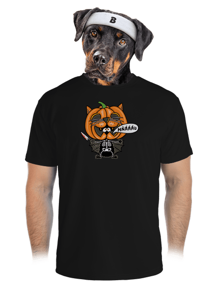 Halloweenská kočička pánské sportovní tričko Black