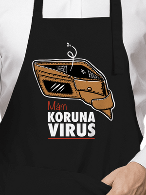 Korunavirus v peněžence zástěra Black