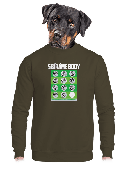 Sbíráme body - fotbal unisex mikina bez kapuce Urban Khaki