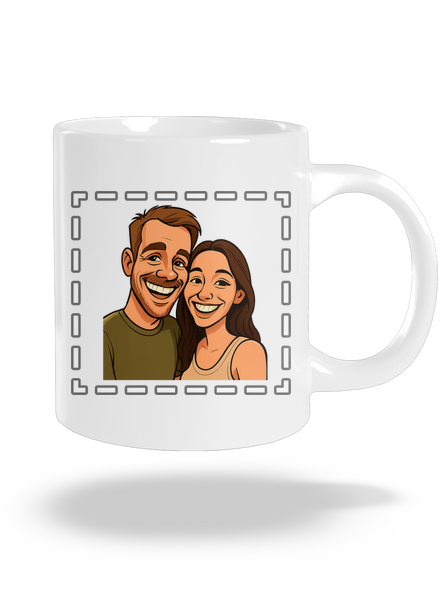 Karikatura z vlastní fotky velký hrnek White