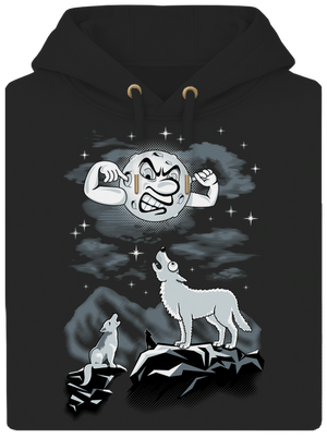 Vlčí árie unisex mikina premium Dark Black