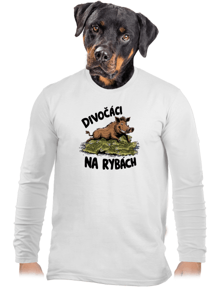 Divočáci na rybách pánské dlouhý rukáv White