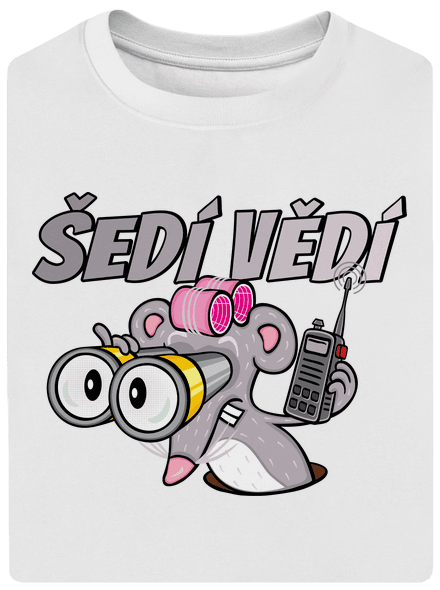 Šedí vědí - myš unisex tričko oversized White
