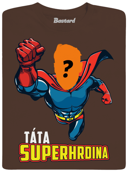Táta superhrdina pánské tričko Brown