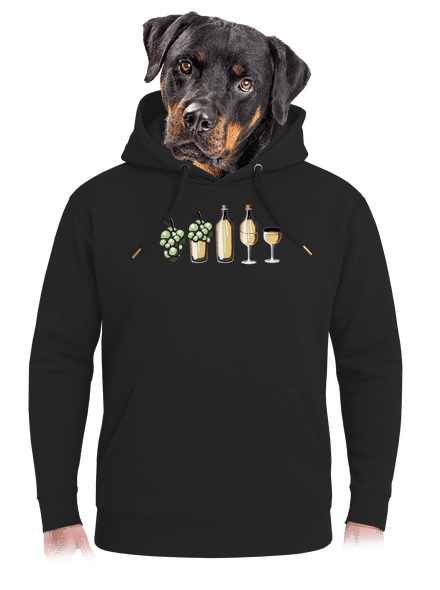 Evoluce bílého vína unisex mikina premium Dark Black