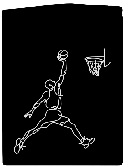 One line slam dunk dámská mikina na zip Black
