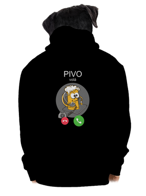 Pivo volá pánská mikina na zip Black