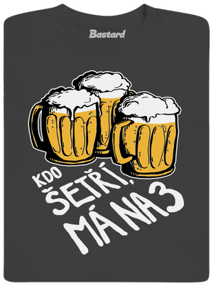 Kdo šetří, má na tři pánské dlouhý rukáv Dark Grey