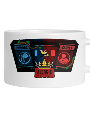 Příroda vs. člověk hrnek makronka White