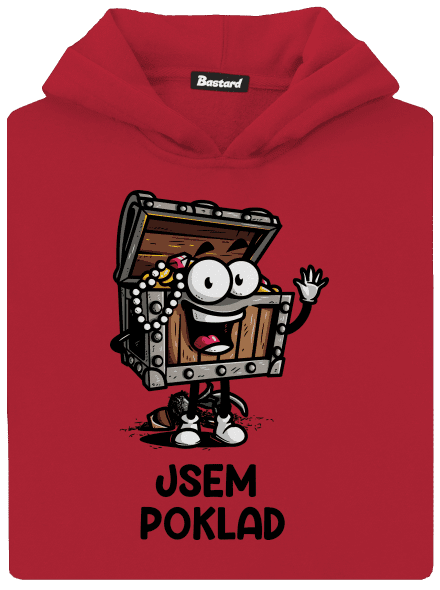 Jsem poklad dětská mikina klokanka Fire Red