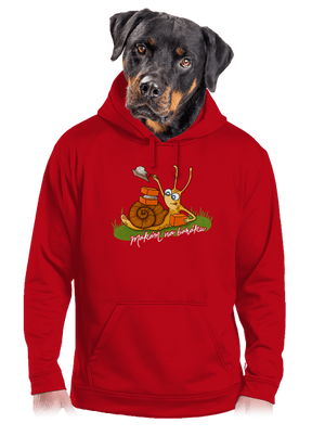 Makám na baráku pánská mikina klokanka Red