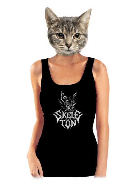 Skeletón dámské tílko klasické Black