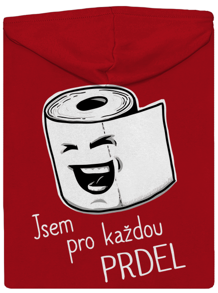 Prdel pánská mikina na zip Red