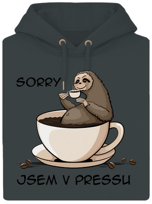 V pressu unisex mikina premium Charcoal