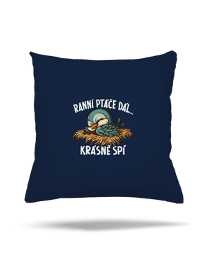 Ranní ptáče spí polštář Dark Navy