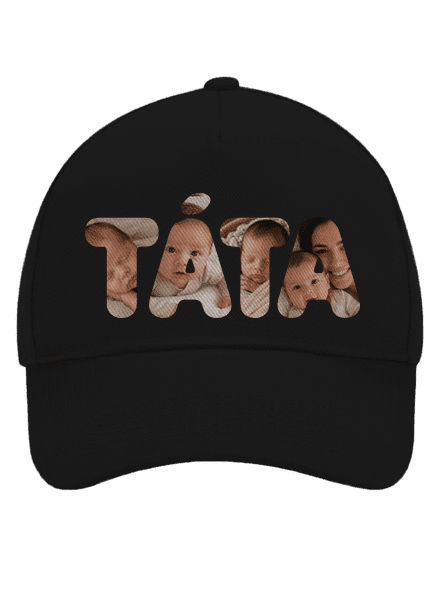 Nápis táta z vlastních fotek kšiltovka baseballka Black