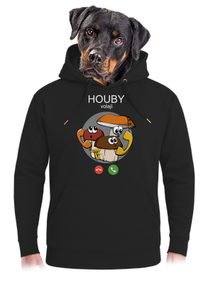 Houby volají unisex mikina premium Dark Black