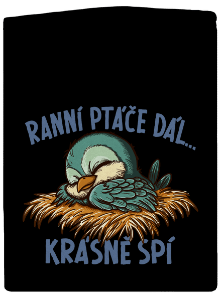 Ranní ptáče spí dámská mikina na zip Black