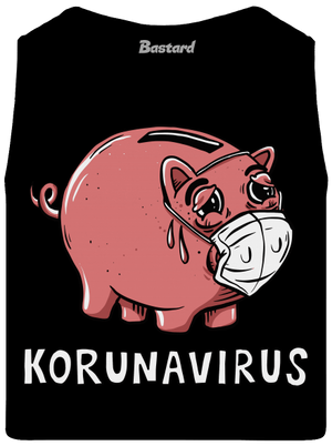 Korunavirus v kasičce pánské tílko Black
