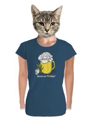 Pivoňky dámské tričko premium Petrol Blue