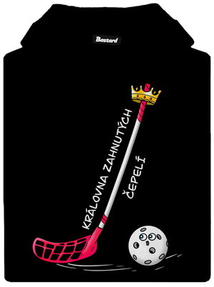 Král zahnutých čepelí - florbal dámská mikina klokanka Black