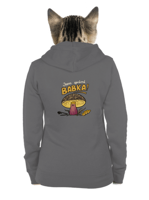 Babka a hříbeček dámská mikina na zip Steel Gray