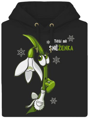 Sněženka a Tulipán unisex mikina premium Dark Black