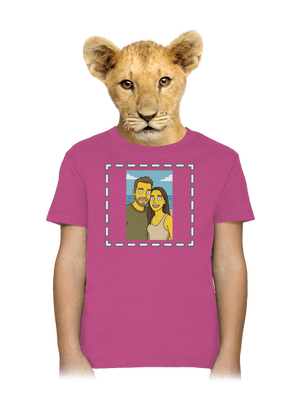 Simpsonovi z vlastní fotky dětské tričko Fuchsia