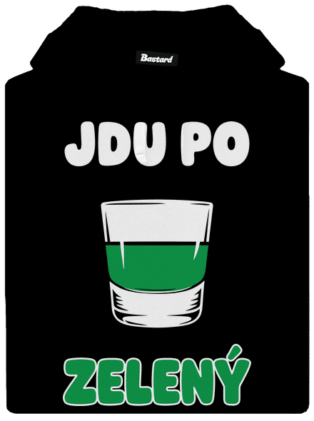 Jdu po zelený pánská mikina klokanka Black