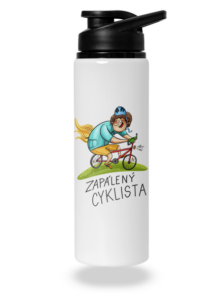 Zapálený cyklista lahev na vodu White
