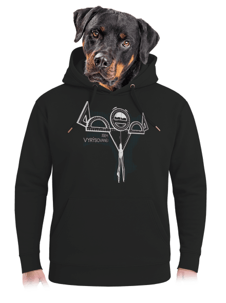 Vyrýsovanej unisex mikina premium Dark Black