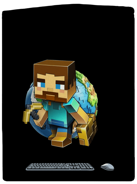 B17: Minecraft pánská mikina na zip Black