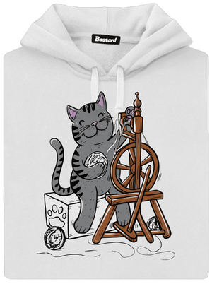 Kočka přede dámská mikina klokanka White