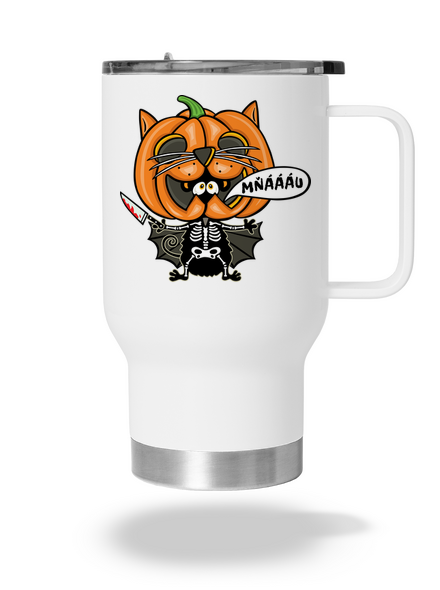 Halloweenská kočička termohrnek White