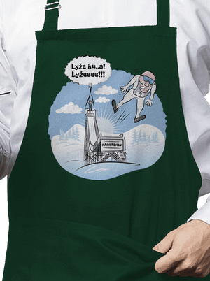 Lyže zástěra Bottle Green