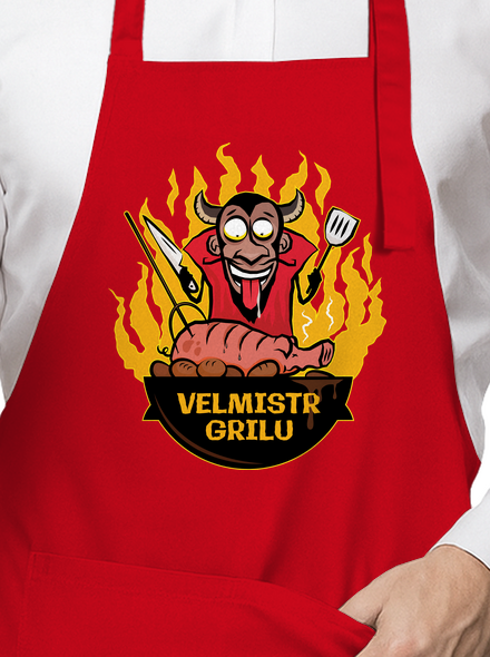 Velmistr grilu zástěra Red
