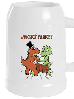 Jurský parket půllitr White