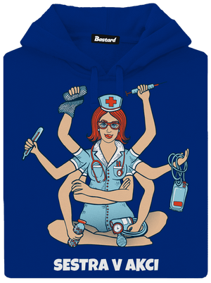 Sestra v akci dámská mikina klokanka Royal Blue Mal