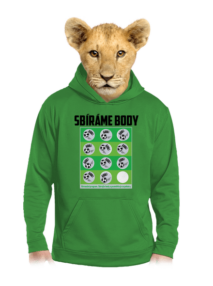 Sbíráme body - fotbal dětská mikina klokanka Kelly Green AWD