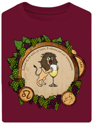 Vinný horoskop: Lev unisex tričko oversized Garnet