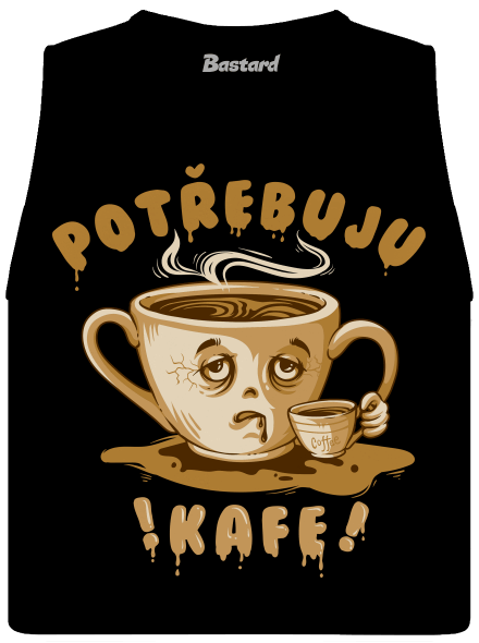 Potřebuju kafe dámské tílko volné Black
