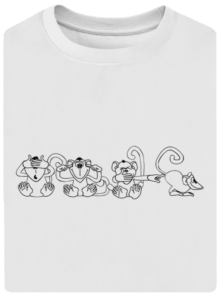 Omalovánka: Opice unisex tričko oversized White
