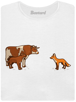 Vůl, pes a vulpes dámské tričko s lemem White