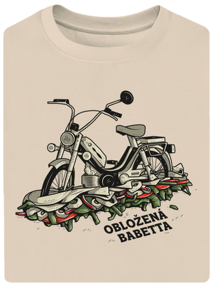 Obložená Babetta unisex tričko oversized Almond