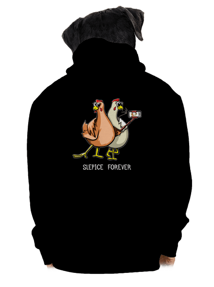 Slepice forever pánská mikina na zip Black