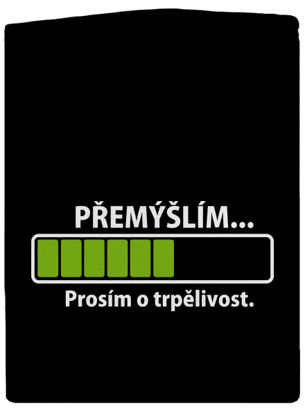 Přemýšlím dámská mikina na zip Black