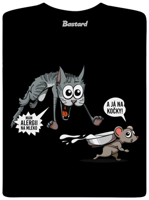 Alergická kočka a myš pánské tričko Black