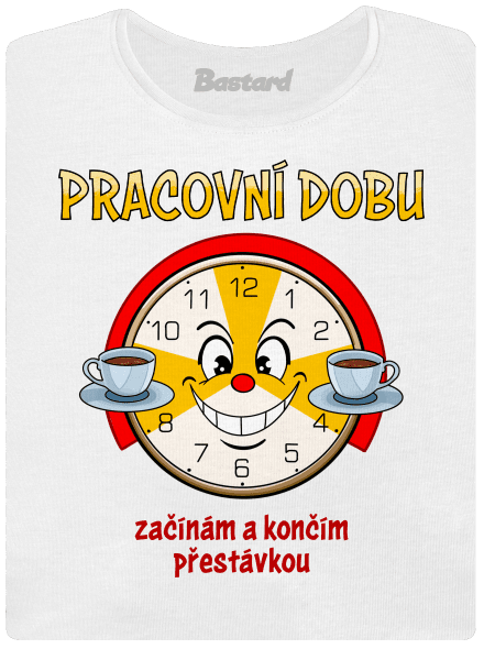 Pracovní doba dámské tričko s lemem White