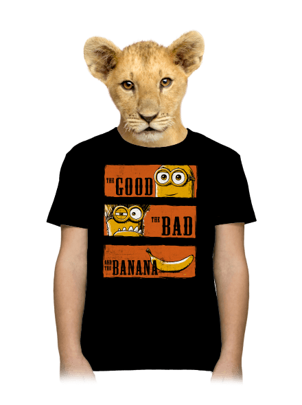 Hodný zlý a banán dětské tričko Black