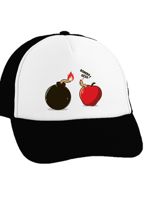 Bombovej účes kšiltovka truckerka Black cap